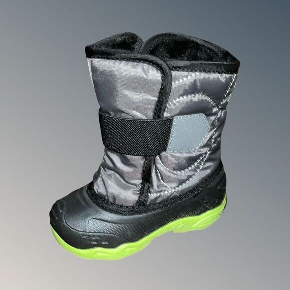 NIB Baby Kamik Toddler Infant Charcoal Neon Snowbug 5 Winter Boots Size 8 - Picture 7 of 9